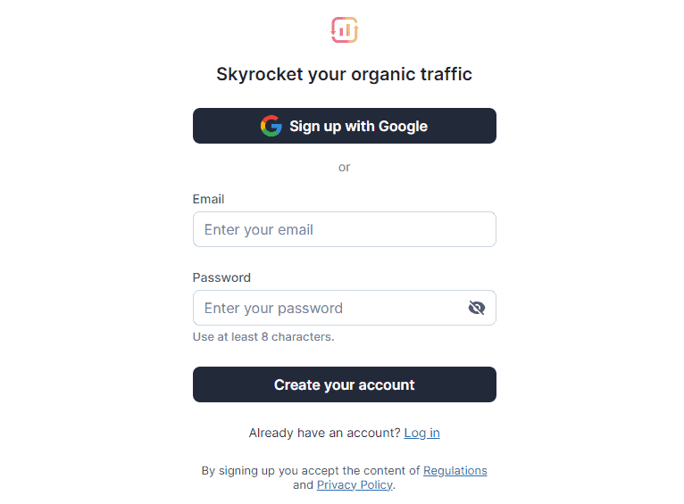 Surfer SEO Email Sign-up