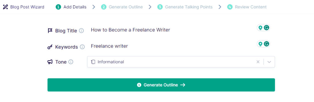 Copy.ai Blog Post Wizard