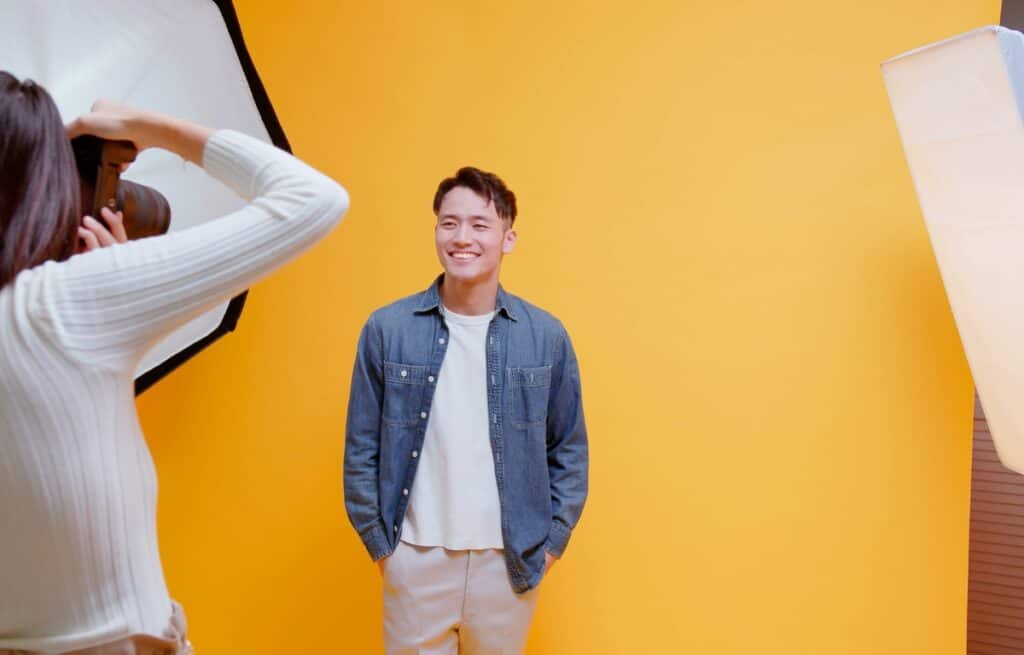 Studio shoot in progress