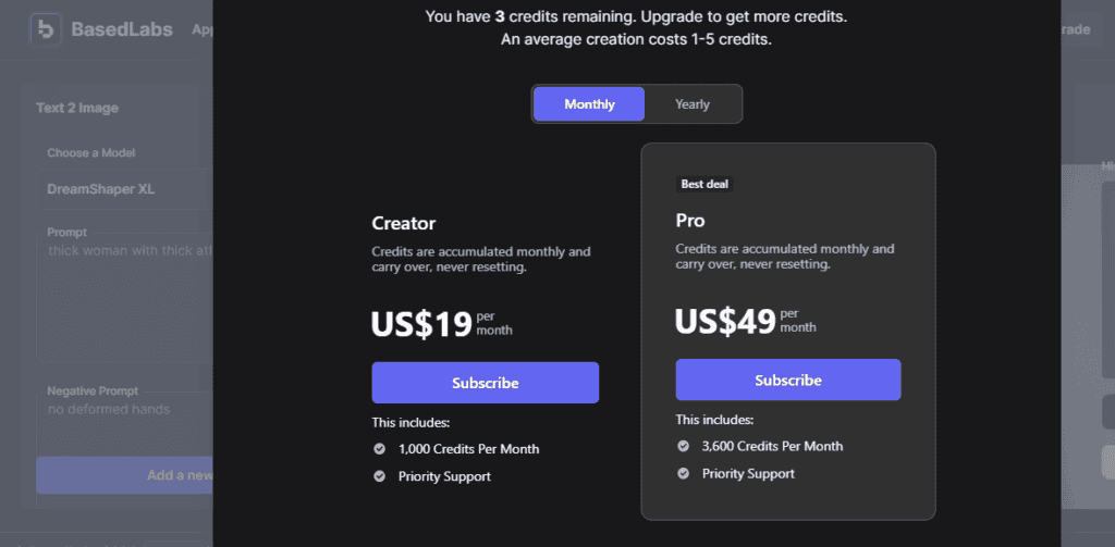 Based Labs AI Pricing