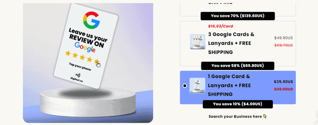 Digifeel Google Review Cards