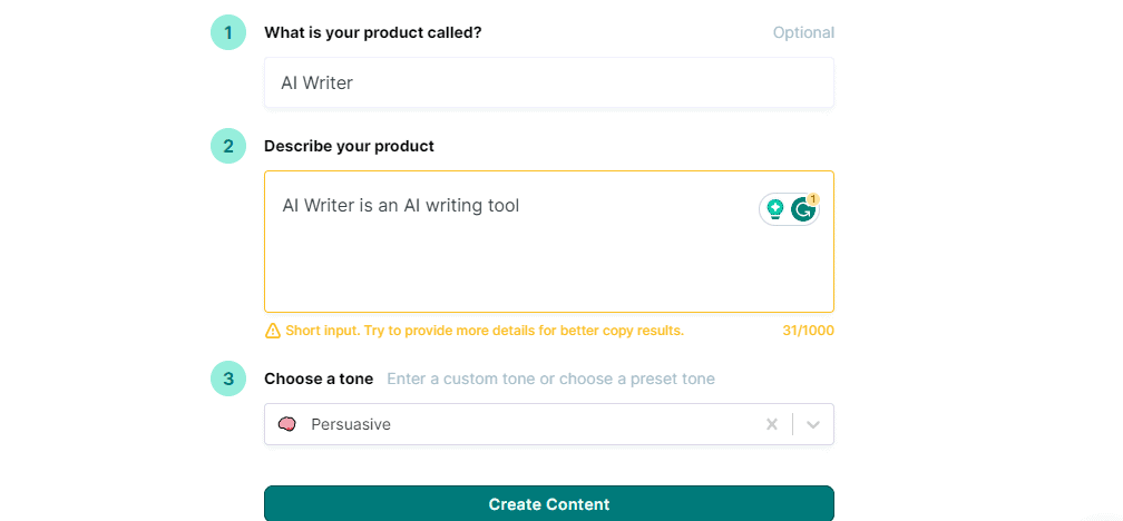 Copy.ai Product Description
