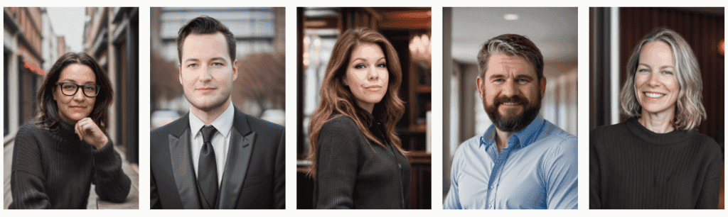 AI headshots of users as shared by HeadshotPro, an AI headshot generator