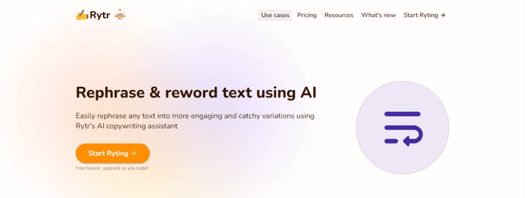 Rytr Text Paraphraser