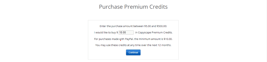 Copyscape Premium Credits