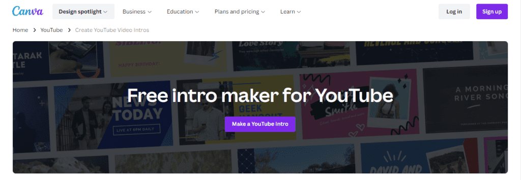 Canva Free Intro Maker for YouTube