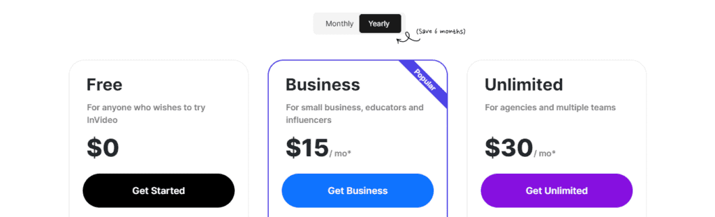 InVideo Pricing