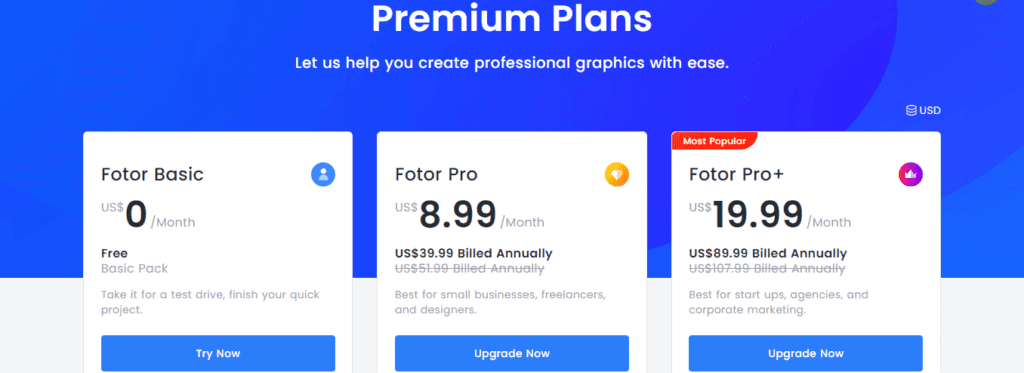 Fotor Pricing