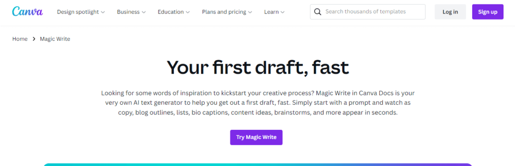 Magic Write by Canva