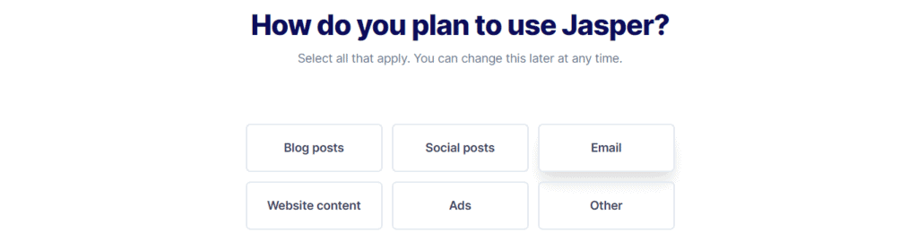 Jasper AI Onboarding