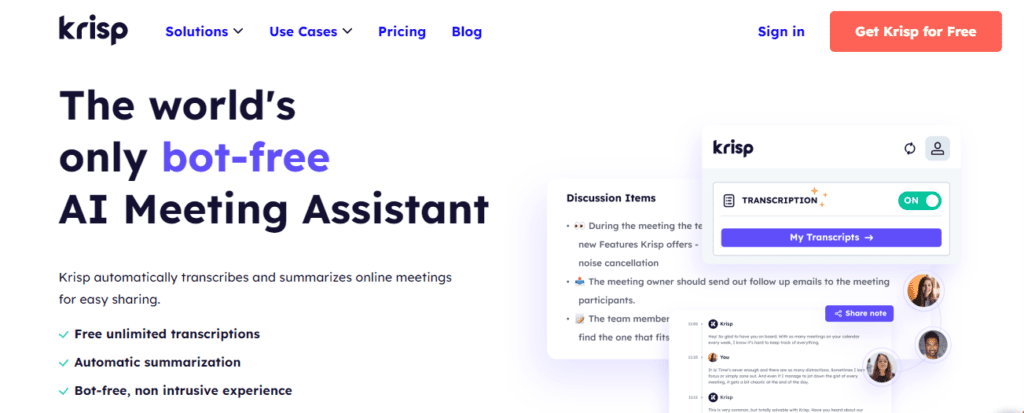 Krisp AI Meeting Assistant