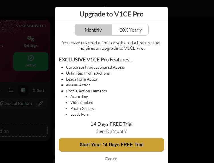 V1CE Pro Pricing