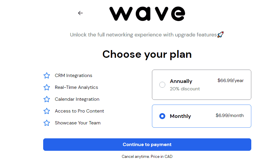 Wave Connect Pro Pricing