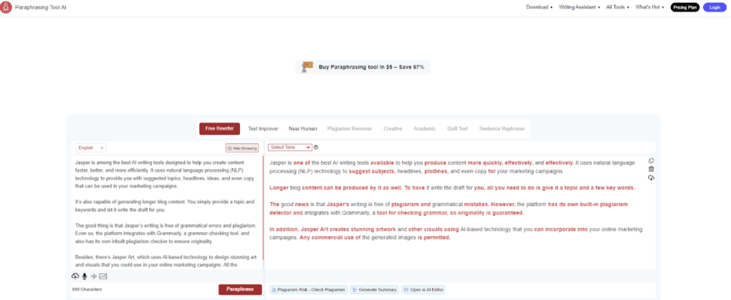 Paraphrasingtool.ai