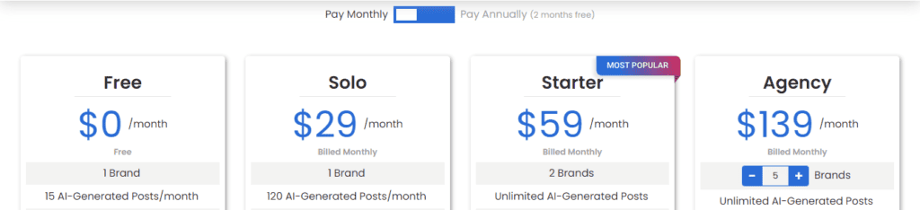 Predis.ai التسعير