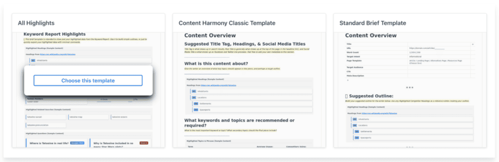 Modelos de resumo de conteúdo de harmonia de conteúdo