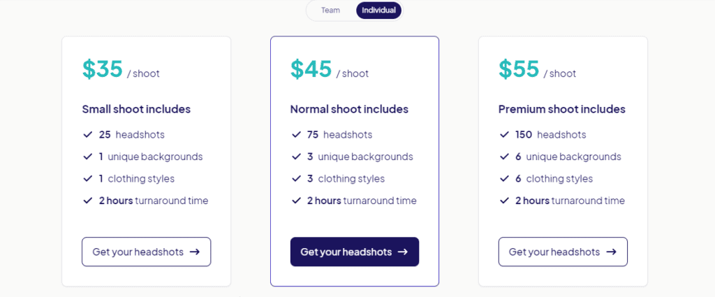 Headshot Pro Pricing